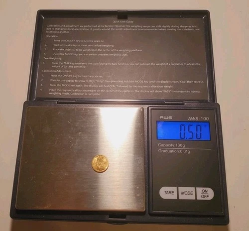 UNION OF EAGLES Vijayanagara .0.Empire Gold 1/2 Gram Coin SOLID oroK/GOLD BURRO;