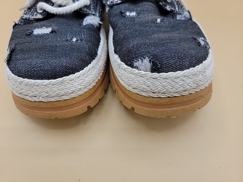 Botas de combate Cahhrrn para mujer negras denim desgastado, talla 41 EUP/10 EE. UU. - Imagen 15 de 20