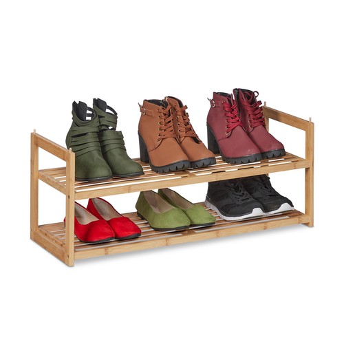 Estante zapatero organizador de zapatos 2 niveles ligero zapatero apilable - Imagen 1 de 10