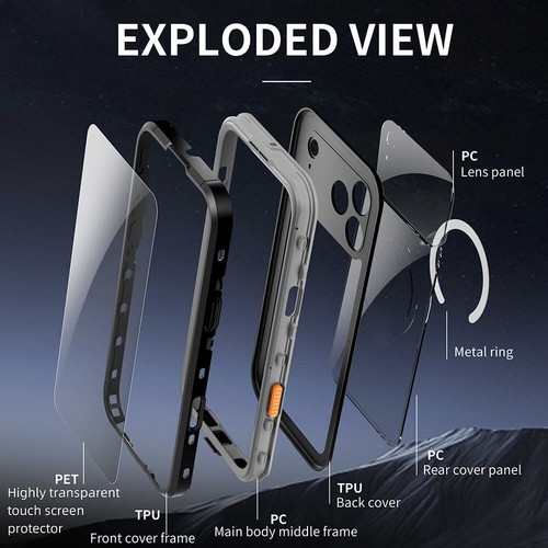 Funda Magnética Antigolpes Impermeable para iPhone 17 16 15 14 13 12 Pro Max - Imagen 3 de 14