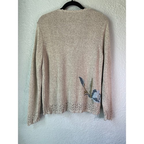 Vintage Talbots Seidenmischung Cottagecore Blumen bestickt Cardigan Pullover Gr. - Bild 2 von 5