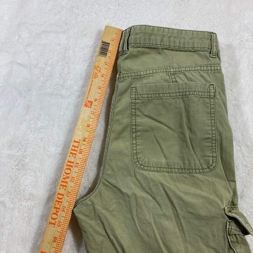 C&A Multi Pocket Military Cargo Utility Green Wide Leg Low Baggy Fit Womens 8 - Picture 5 of 10