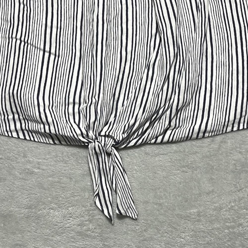NUEVA BLUSA TOP AB Studio Mujer 3X a Rayas Corbata Delantera Hombro Manga Volante - Imagen 4 de 12