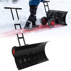 Snow Shovel with Wheels Heavy Duty Rolling Adjustable Snow Pusher Snow Removal