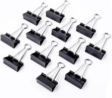 100 Pack Medium Binder Clips, Standard 32Mm/1.25 in Binder, Durable Medium Black