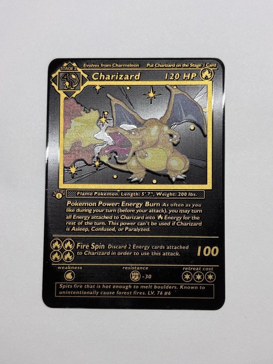 New 1st Edition Charizard 4/102 Gold & Black Metal High
