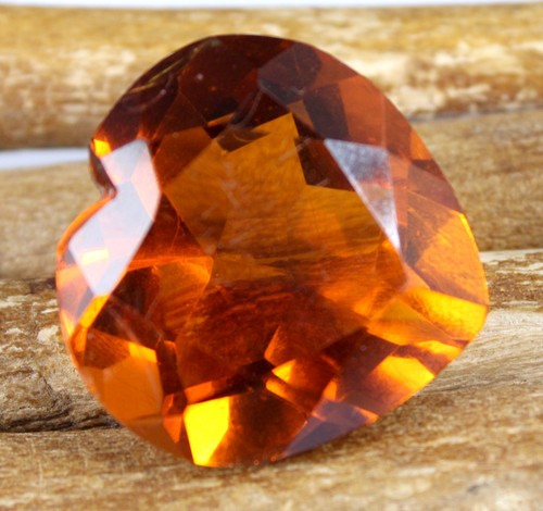 Certified Yellowish Orange Citrine 77 Ct Heart Gemstone T9048 New Year Discount - Picture 5 of 7