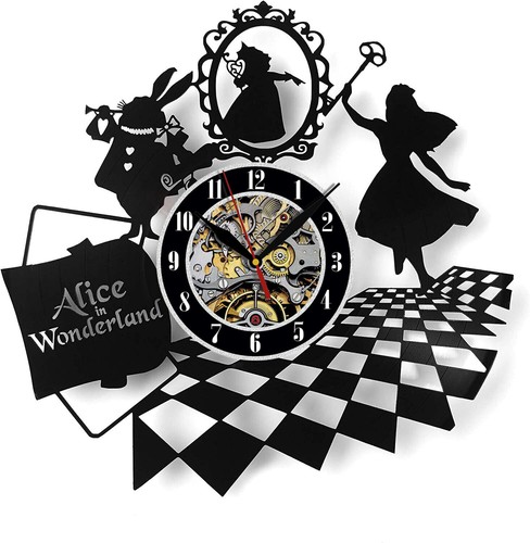 Alice In Wonderland Vinyl Record Wall Clock Gift Surprise Ideas Friends Birthday - Picture 1 of 3