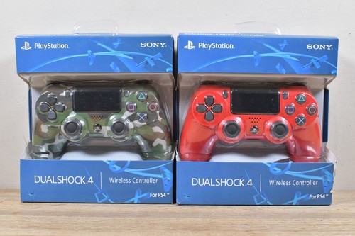 2x Factory Sealed Sony PlayStation 4 DualShock Wireless Controllers Camo & Red