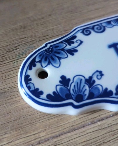 Delfts Blue Holland blue white handpainted ceramic toilet sign, vintage, NOS - Picture 3 of 9