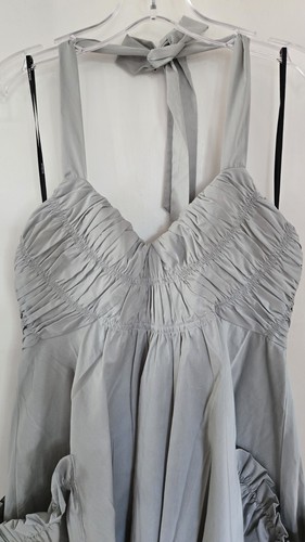 NWT Gracia Halter Dress Size Medium Dove Gray Pockets - Picture 4 of 14