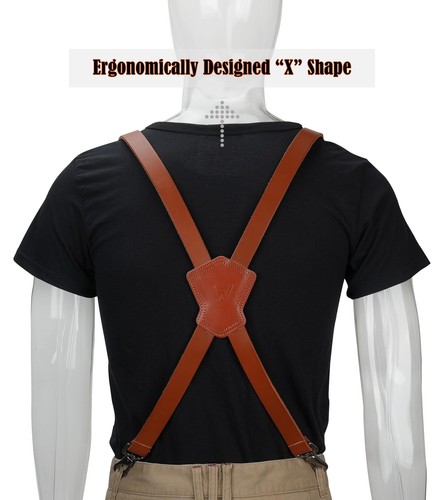 Top-Grain Büffelleder Hosenträger, Lederhosenträger für Herren, Vintage Suspension... - Bild 7 von 9