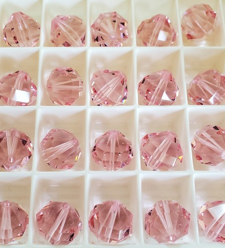 Vintage Swarovski 5004 12mm Geometric beads, Light Rose (6pcs) Rare  - Picture 3 of 3