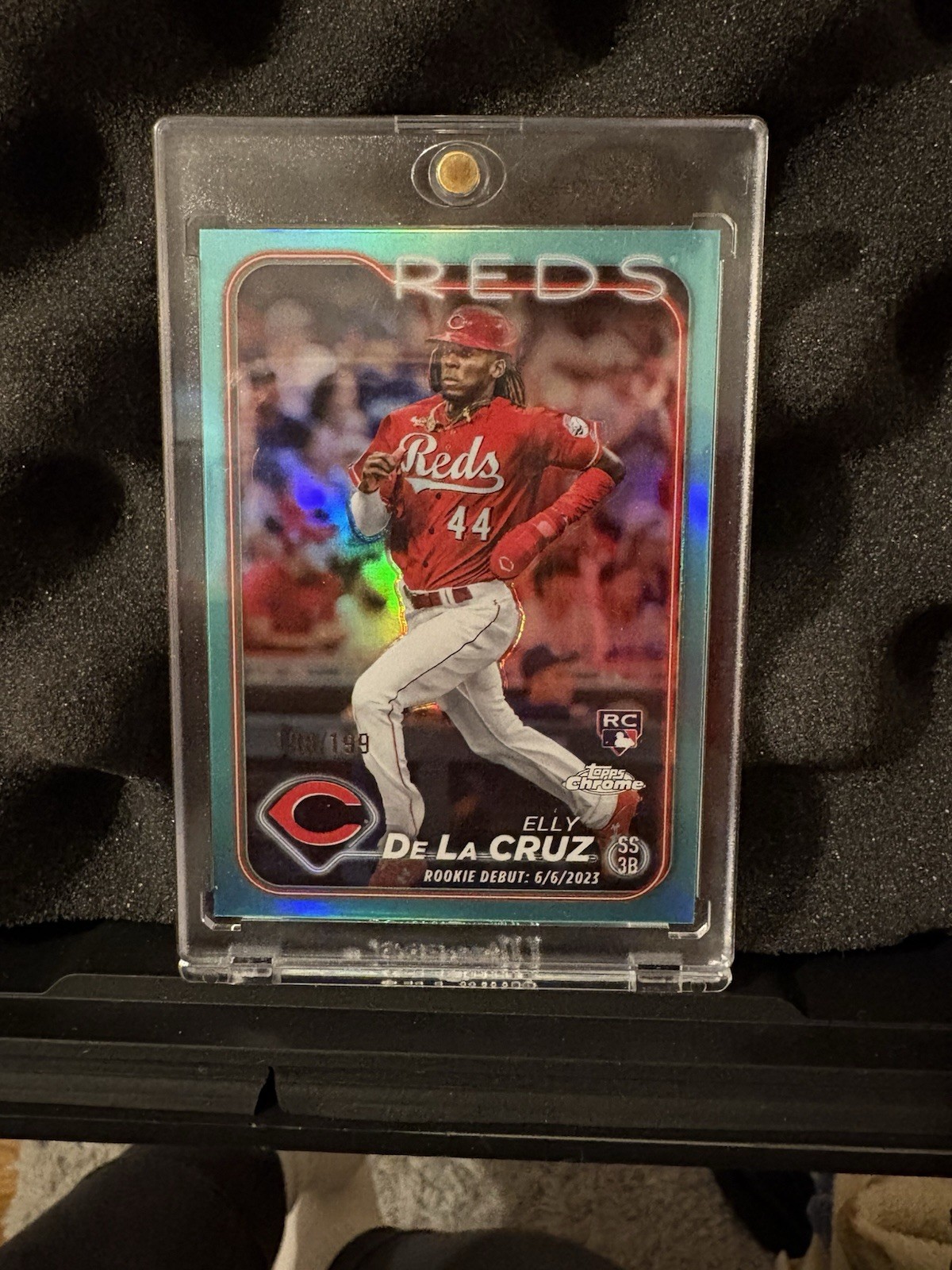 2024 Topps Chrome Update Rookie Debut Elly De La Cruz Aqua Refractor /199