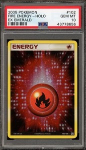 Pokemon Fire Energy EX Emerald Holo Rare #102 PSA 10 Gem Mint