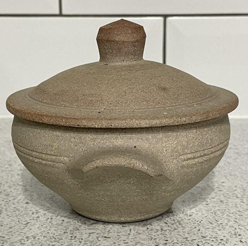 BERNARD LEACH ST. IVES STUDIO CERAMICA ZUPPIERA CIOTOLA E COPERCHIO VERDE MARCHIO INTERNO - Foto 2 di 9