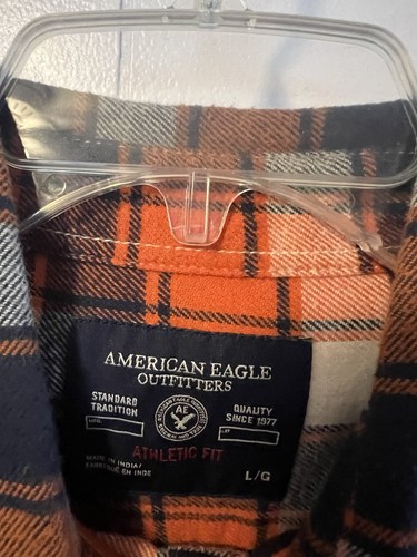 EUC American Eagle Men’s Athletic Fit Large Flannel Shirt, B3 - Picture 2 of 8