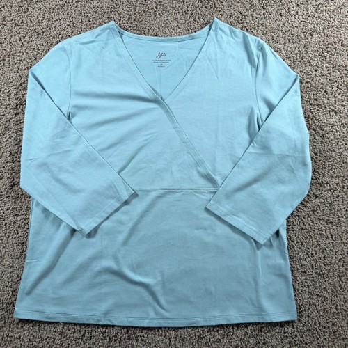 J Jill Supersoft Crossover Tee Light Blue 3/4 Sleeve Women's 2X office casual - Picture 3 of 8