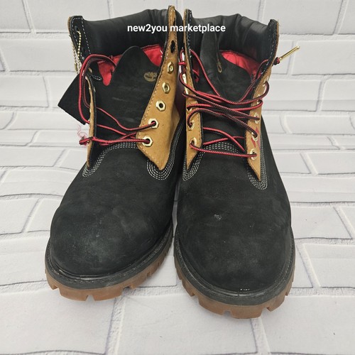 Timberland Hombre 6" Premium Botas Impermeables Rojo/Beige/Negro Talla 13M - Imagen 4 de 18