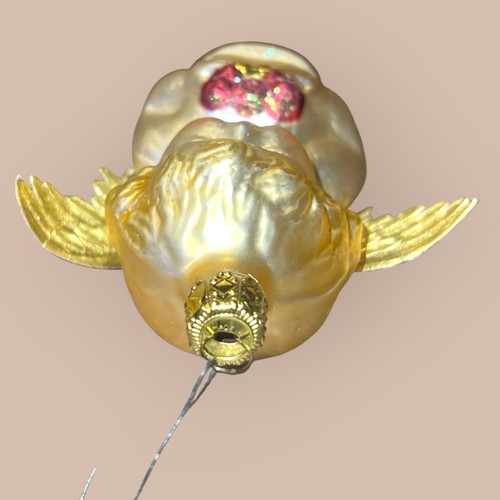 Adorno de ángel de Navidad vidrio soplado brillo alas de lámina dorada HECHO EN ALEMANIA - Imagen 8 de 10