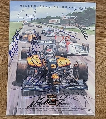 1995 Mid Ohio Miller Genuine Draft 200 Indy Car Program Walter Payton Signed - Picture 1 of 2
