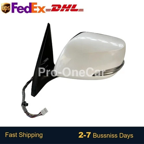 White Blind Spot Driver Side View Mirror Power Folding For 2014-2023 LEXUS GX460