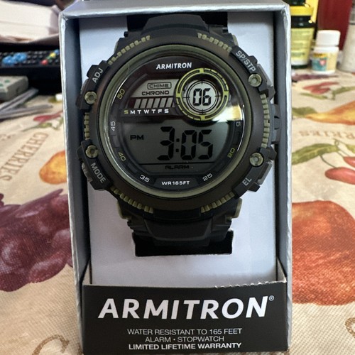 armitron mens watch digital Water Resistant To 165 Feet 40/8439GBKTC - Picture 2 of 9
