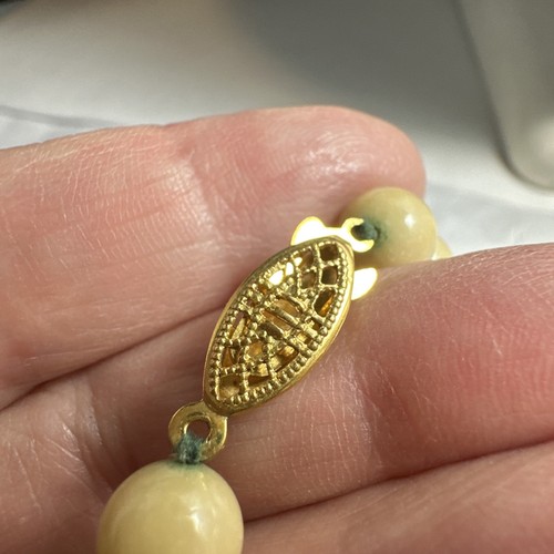 18 Zoll einzeln gebunden blassfarbige Jade Hals Halskette - Bild 9 von 10