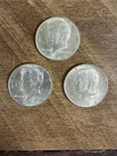 (3) 1964 JFK 90% SILVER Half Dollar Coins Kennedy 1.08 Troy Ounces SILVER total