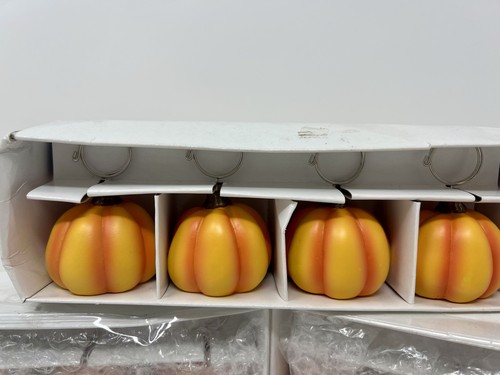NIB Set Of 12 Orange Pumpkin Place Card Holders Fall HalloweenThanksgiving - Picture 3 of 5