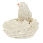 Fake Bird Ornament Lifelike Bird Model with Nest Resin Garden Landscape