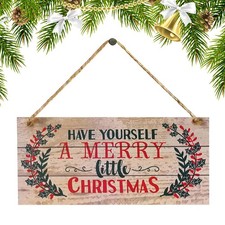 Welcome Door Hanger Wooden Decorative Wall Decor Merry Christmas Sign Decoration