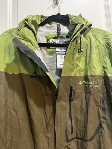 COLUMBIA TITANIUM Nylon REGENJACKE grün XXL Kapuze Achsel zu Achsel 29" - Bild 4 von 7