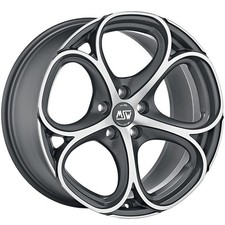 ALUFELGE MSW MSW 82 FUR OPEL ADAM 8X18 5X110 MATT GUN METAL FULL POLISHED MGMFP