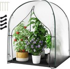 NAIZEA Greenhouse Grow Tent Plant Cover with Waterproof Pad and Zippered Door