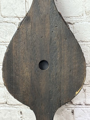 Vintage Japanese Wooden & Leather Fireplace Bellows 20” Handcrafted In Japan - Picture 4 of 11