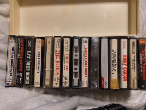 Vintage Storage Case Of 15 Cassettes Tapes country Various Artists 70s 80s 90s - Foto 2 di 7
