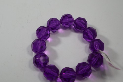 FTOP violet purple faceted plastic bead stretch bracelet Claire's Jewelry - Picture 2 of 4