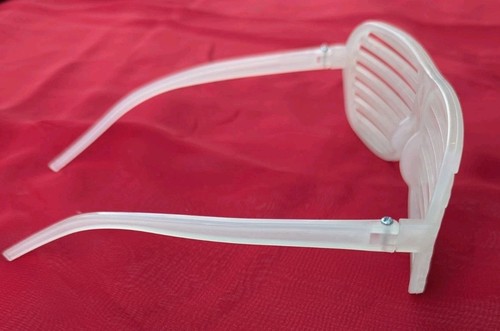 White Shutter Glasses Vintage Retro Costume Apparel Accessories - Picture 4 of 5
