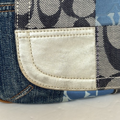 Coach Vintage 10810 Patchwork Ergo Blue Multi Hobo shoulder bag purse Denim - Picture 12 of 23