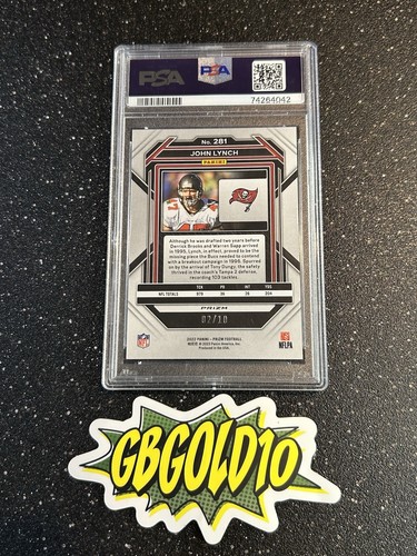 2022 Prizm Football John Lynch True Gold /10 PSA 10 Bucs - Picture 2 of 2