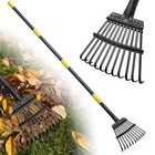Leaf Rake: 8.5" Wide Heavy Duty Small Metal Garden Rake for Lawn Yard Garden ...