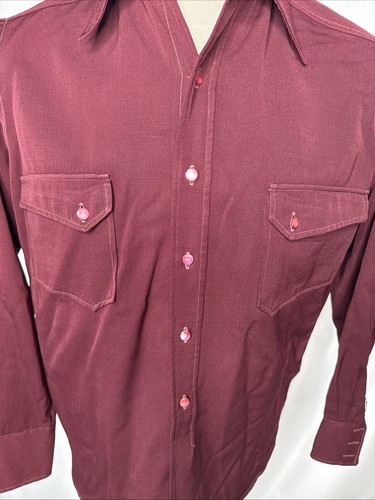 Pendleton Men's Vintage Virgin Wool The Board Shirt 1950's Maroon Button Down - Picture 3 of 14