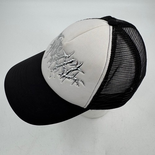 SWIXXZ Truckermütze Metalllogo schwarz & weiß Netzkappe Y2K Grunge-Stil - Bild 3 von 10