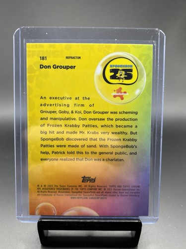 Don Grouper Topps Chrome SpongeBob Squarepants Refractors 2025 #181 - Picture 2 of 2