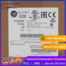 Allen-Bradley 22B-D6P0N104 PowerFlex 40- 2.2 kW 3 HP AC Drive 22BD6P0N104