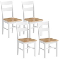 EsszimmerstüHle 4Er Set KüChenstuhl Mit RüCkenlehne, Armlose StüHle Eiche