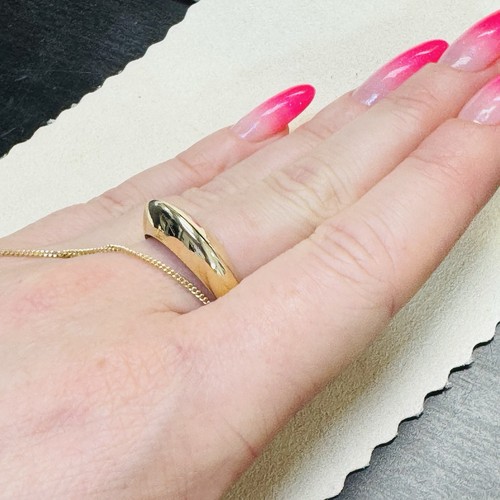 Solid 10K Yellow Gold Abstract Domed Knifes Edge Tapered Ring Size 7 - Picture 10 of 15