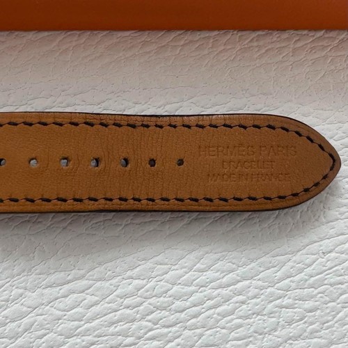 Hermes Black Genuine Leather Double Tour Strap for Apple Watch 40mm Adjustable - Zdjęcie 10 z 11