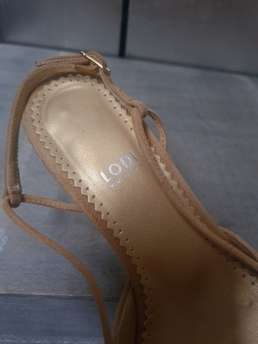 Edle LODI Pumps Gr 38,5 Slingbacks gold creme Glitzer Kitten High Heels #1728 - Bild 11 von 13